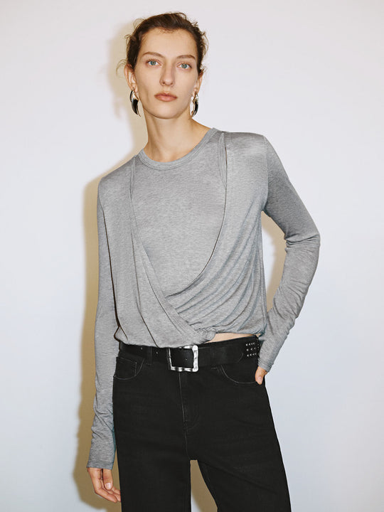 Cowl Neck Skinny T-Shirts