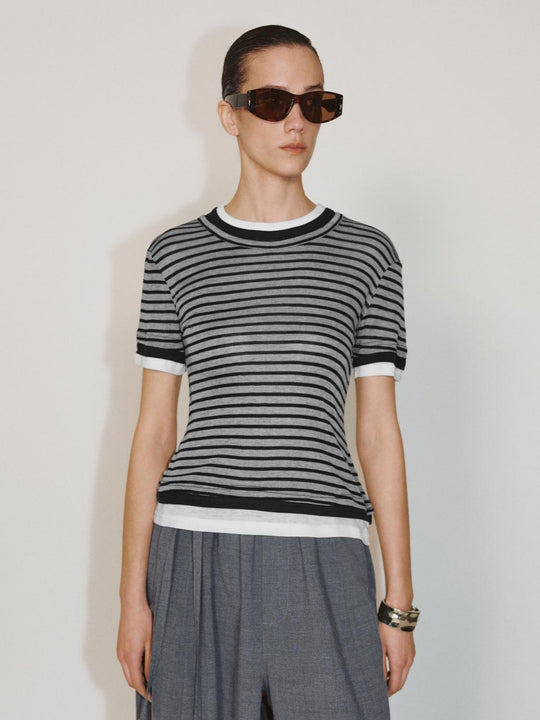 2 In 1 Stripped T-Shirts