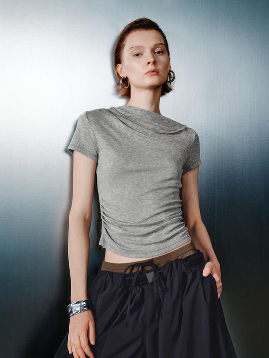 Ruched Short Sleeve T-Shirts