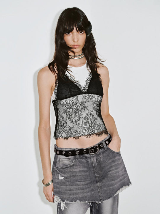 Camisetas sin mangas de encaje