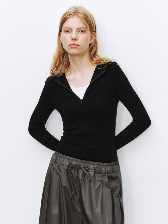 Half Zip Hooded T-Shirts