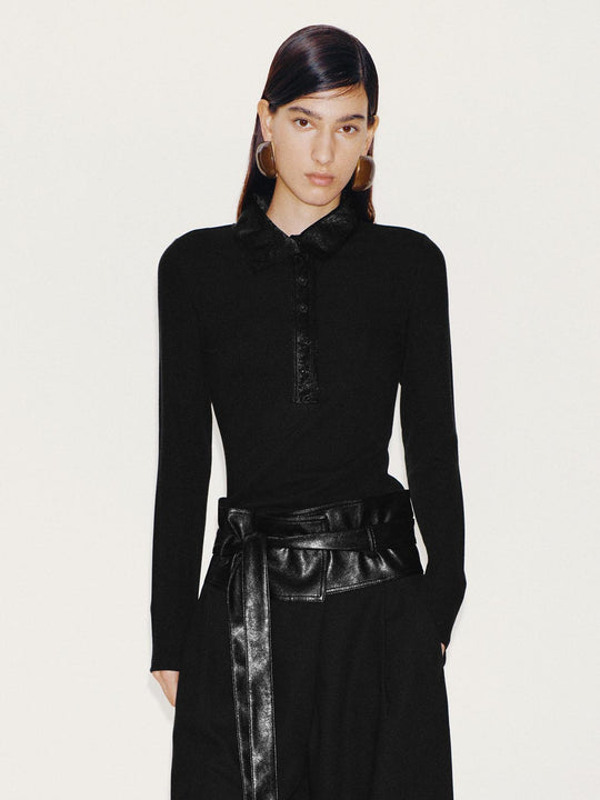 Polo Neck Long Sleeve T-Shirts