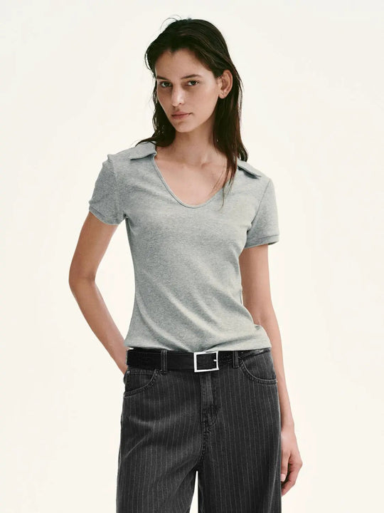 Cotton Blend Polo Neck Slim Fit T Shirts