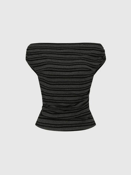 Wavy Stripe Knit T-Shirt