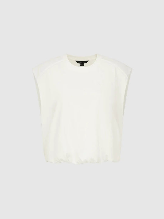 Elastic Hem Crew Neck T-Shirts