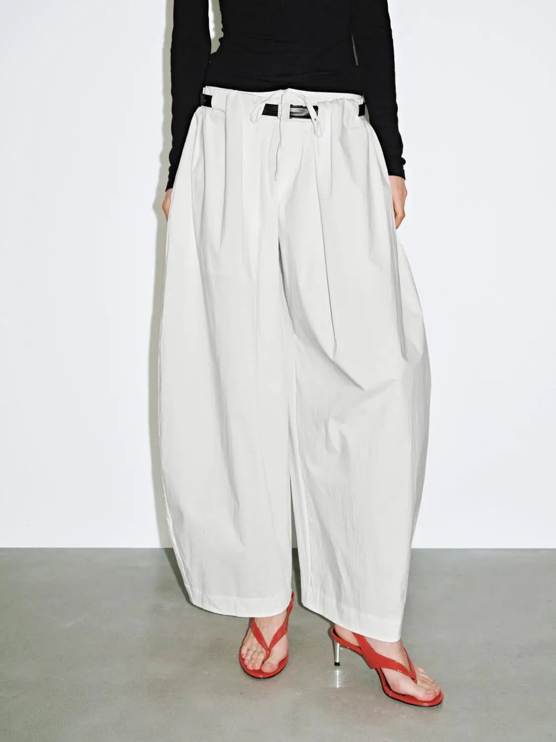 Belted Wide Leg Pants by Urban Revivo Fashion