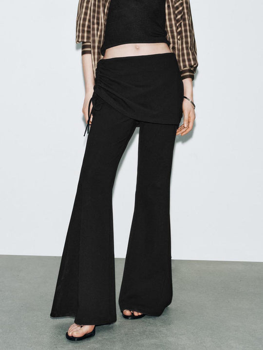 Skirt Layered Flare Pants