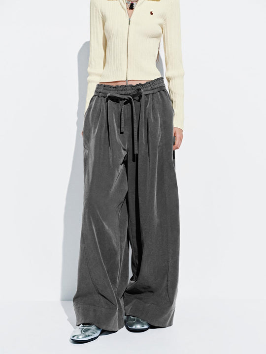Drawstring Pull On Wide Leg Pants