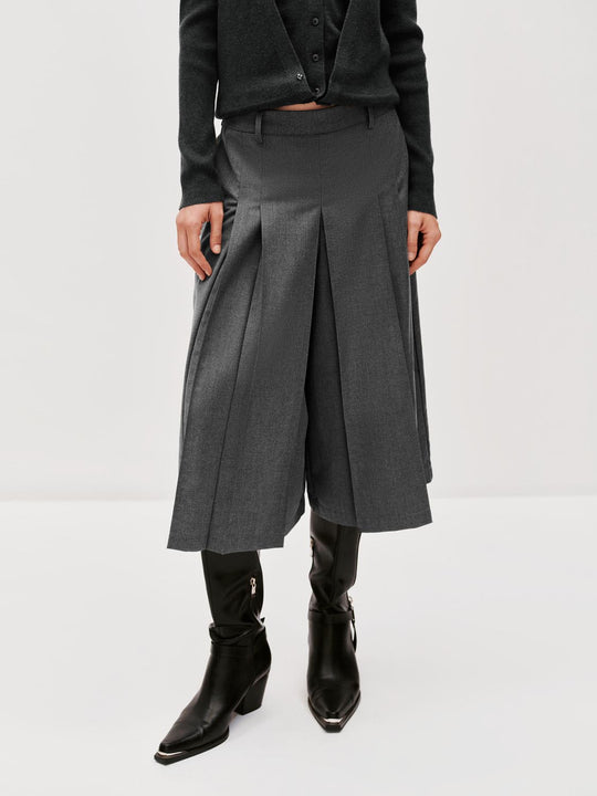 Capri Pleated Wide Leg Pants - Suggy