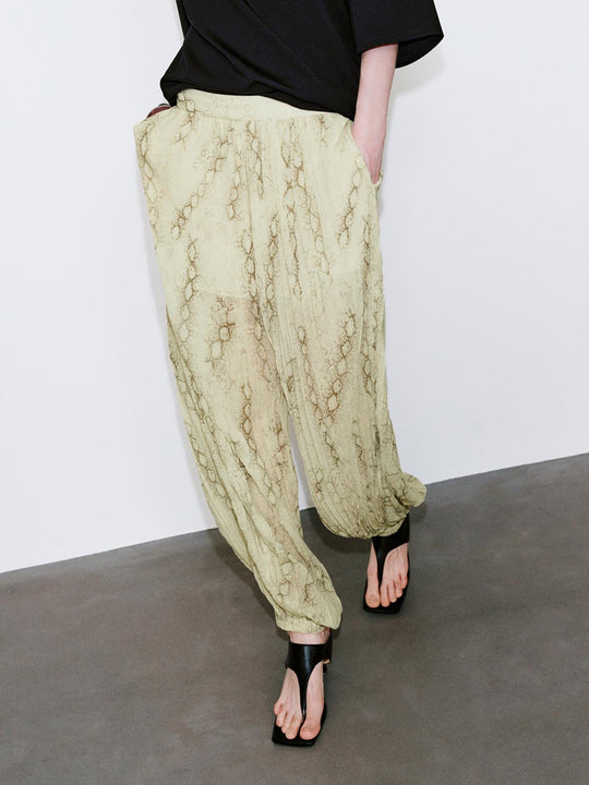 Pull On Snake Print Jogger Pants