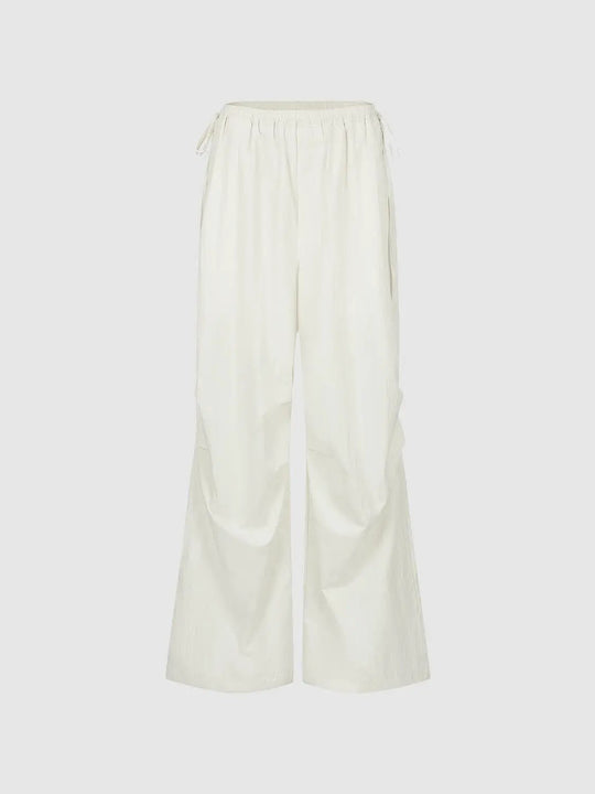 Minimalist Synthetic Blend Pull On Wide Leg Pants