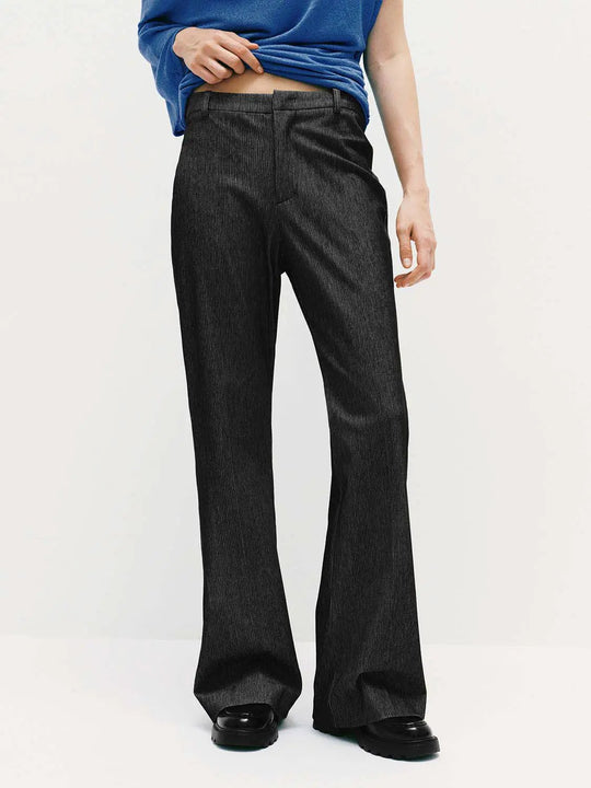 Pinstripe Flare Leg Pants