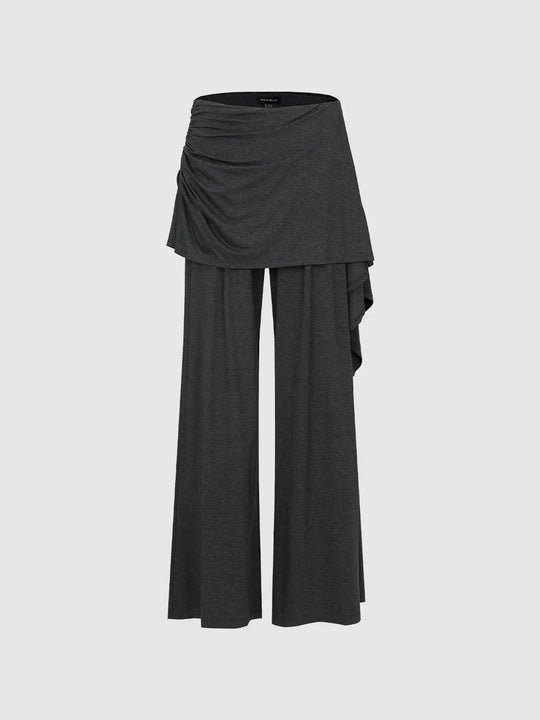 Draped Wide-leg Pants