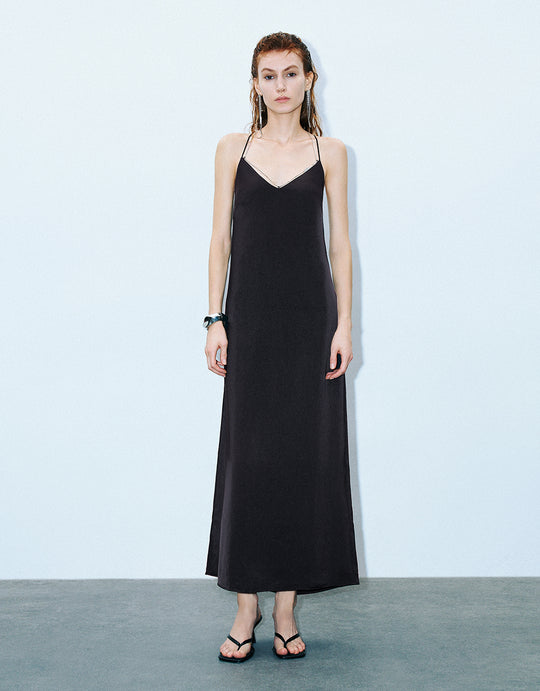 Camisole-Kleid in A-Linie mit V-Ausschnitt