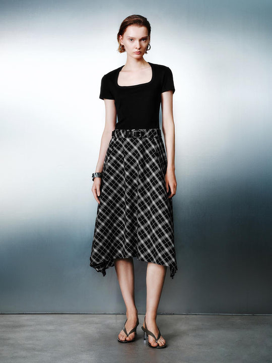 Checkered A-Line Maxi Dresses