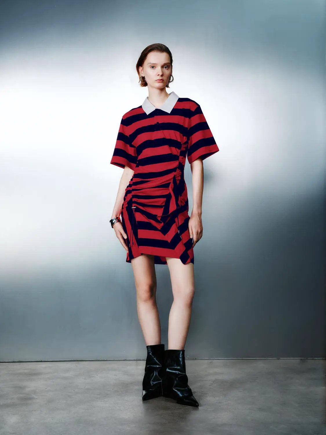 Striped Irregular Hem Straight Dresses by Urban Revivo Fashion