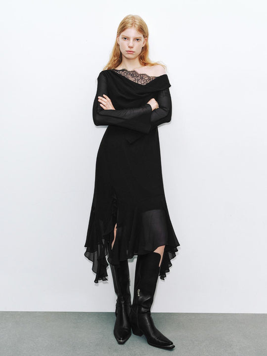 Ein-Schulter A-Linien Kleider