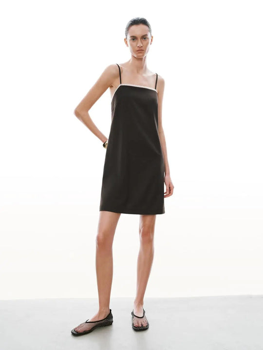 Elegant Black Strappy Slip Dress Silhouette Dresses