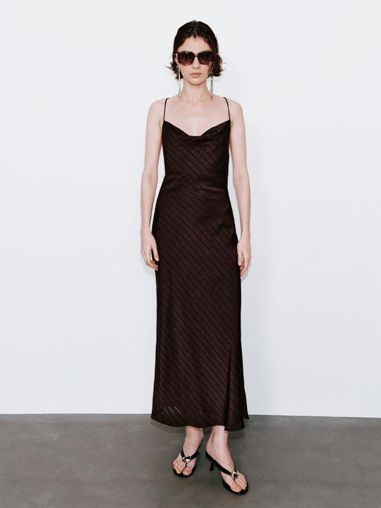 Striped Strappy A-Line Maxi Dresses