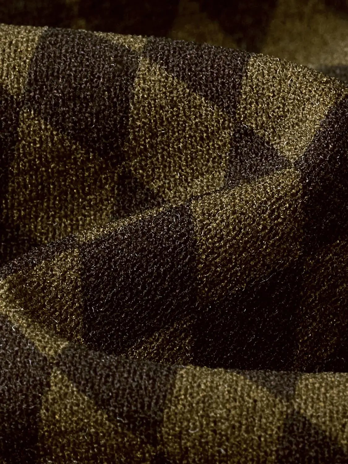 S-line Checked Sheer Spaghetti-Strap Slip Dress fabric close-up in gold and black metallic weave