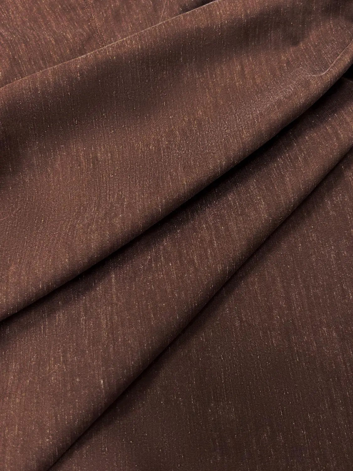 Fit-and-Flare Dress fabric close-up in brown heathered textile by Urban Revivo Fashion