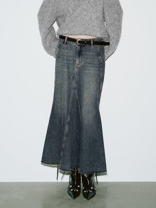 Gonne a spina di pesce Gonne in denim