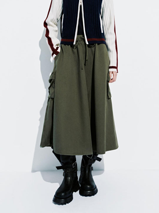 Gonne Midi in Denim Cargo