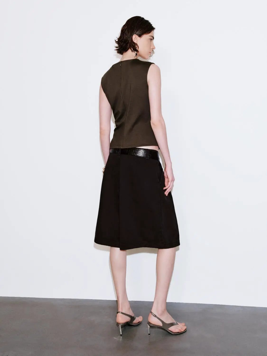 Belted Pleated Tailored Shorts by Urban Revivo Fashion