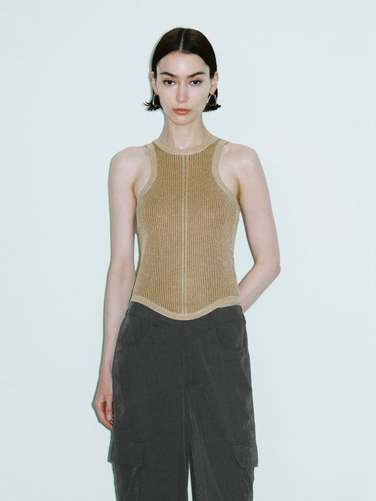 Débardeur en tricot à col ras du cou