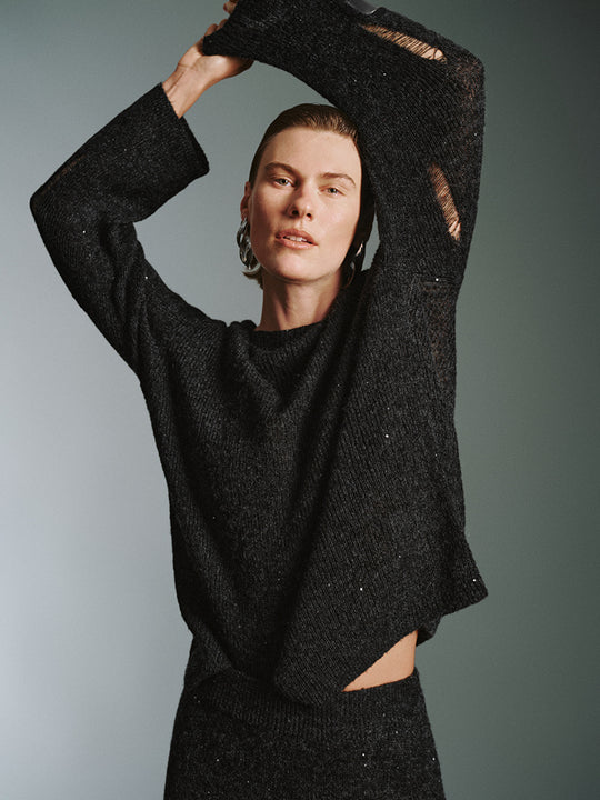 Gestrickte Langarm-T-Shirts