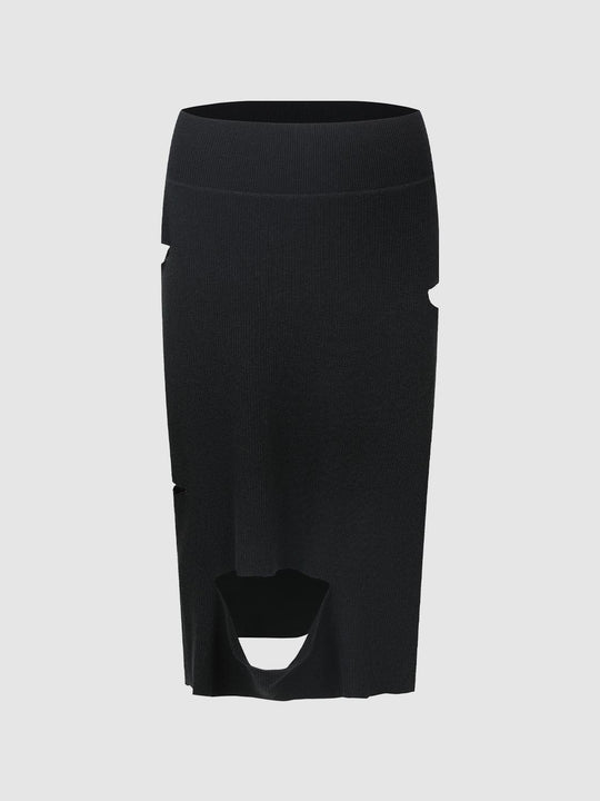 Ripped Knitted Skirts