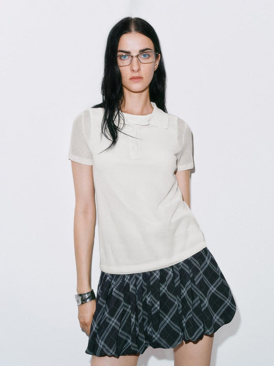 Kurzarm Strick T-Shirts