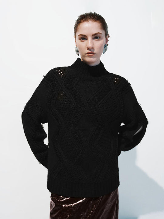 Thick High Neck Knitted T-Shirts