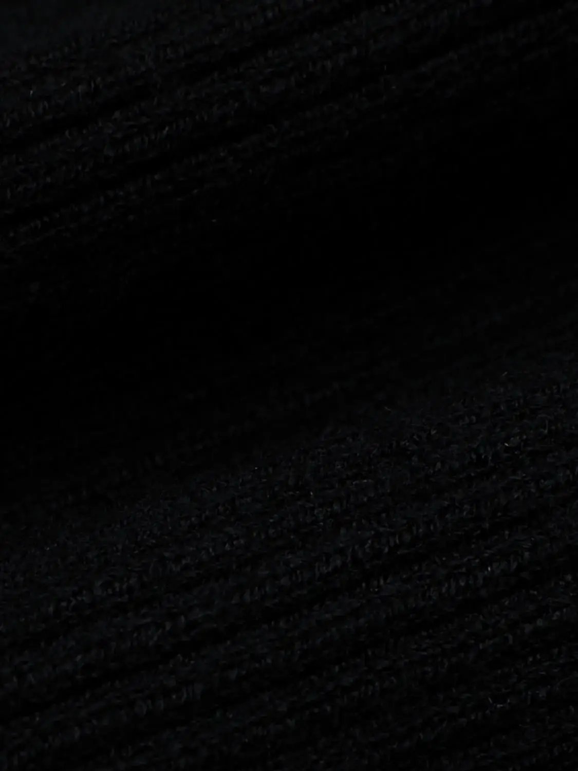 Zip Up Balloon Sleeve Knitted Cardigan in black knit fabric