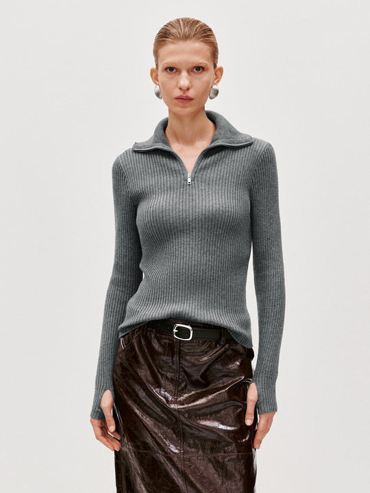 Camisetas de punto con media cremallera