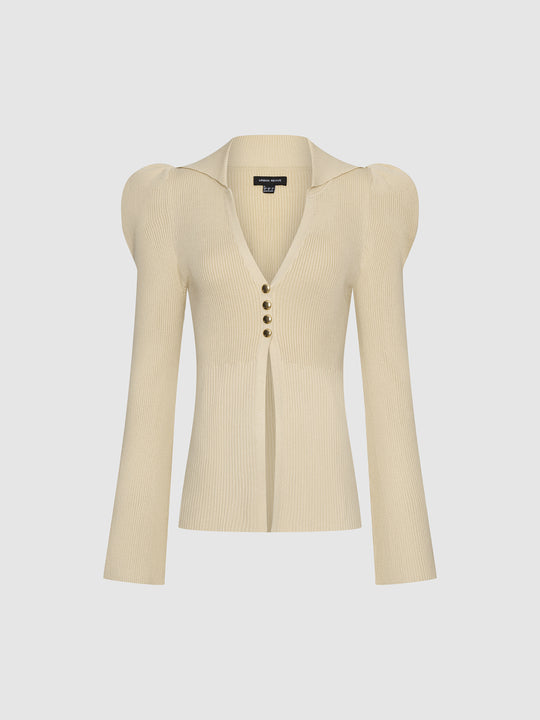 Cárdigan de punto entallado con hombreras abultadas