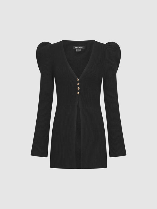 Cárdigan de punto entallado con hombreras