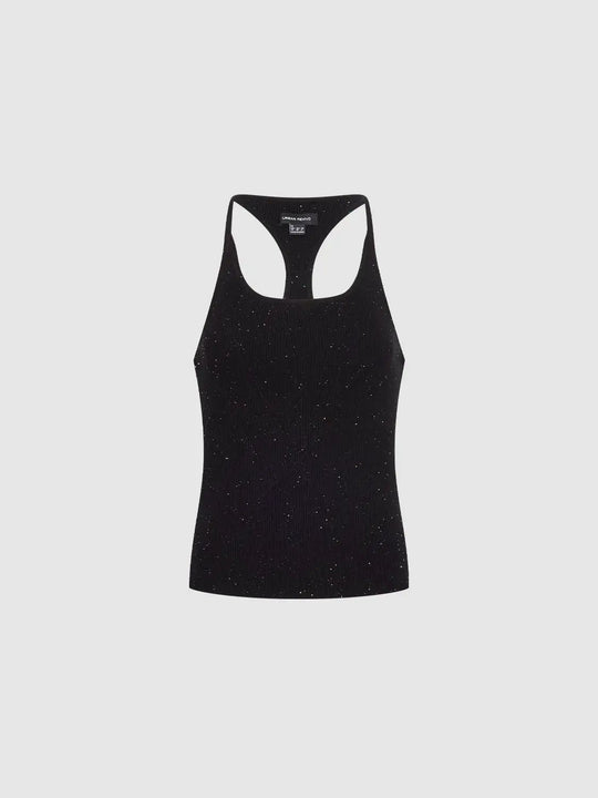 Strappy Scoop-Neck Knitted Viscose Tank Top