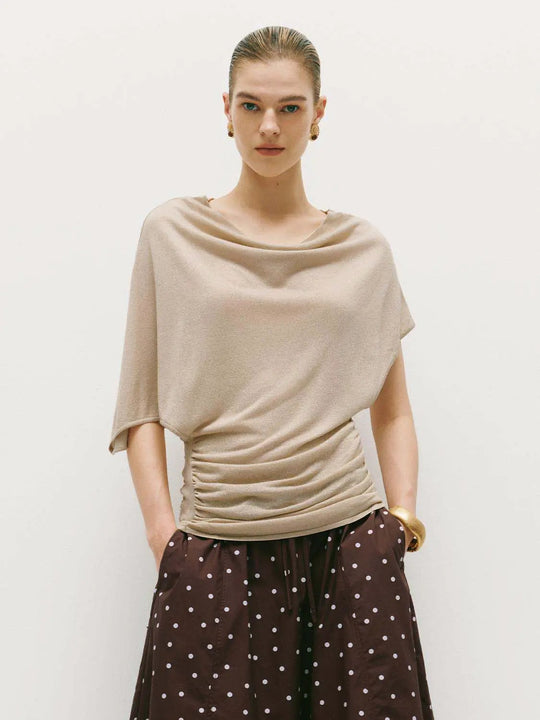 Knit Texture With Metallised Fibre Sheen T-Shirt
