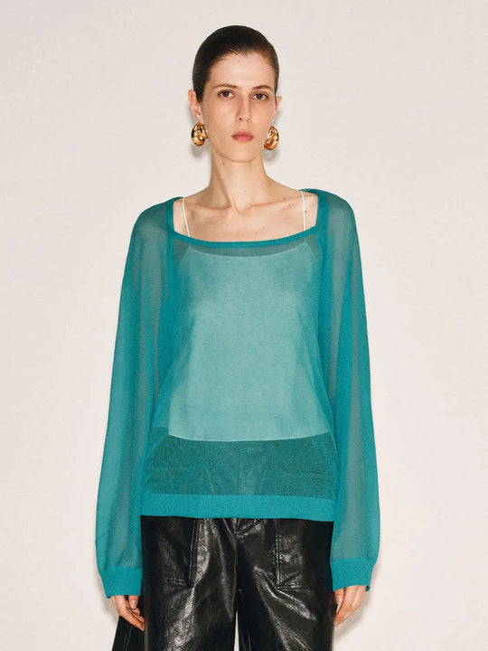 Long Sleeve Square Neck Knitwear T-shirt