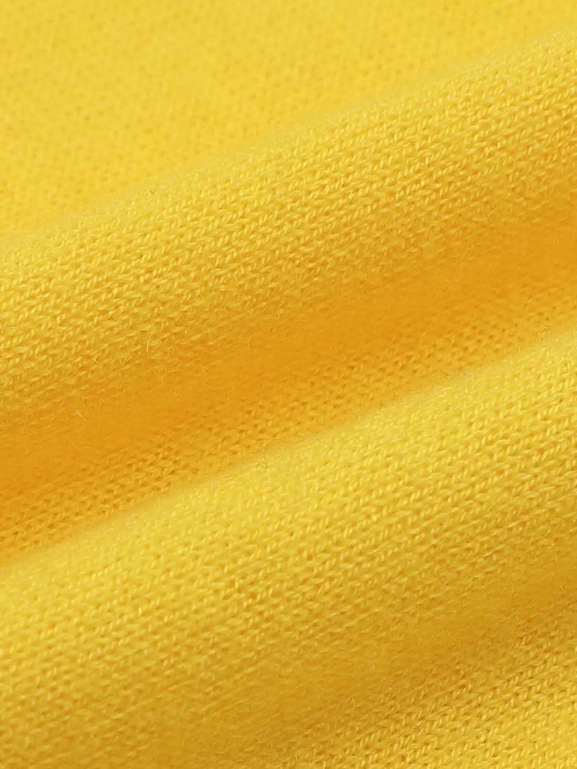 Polo Collar Long Sleeve Fitted Knit Sweater in bright yellow knit fabric