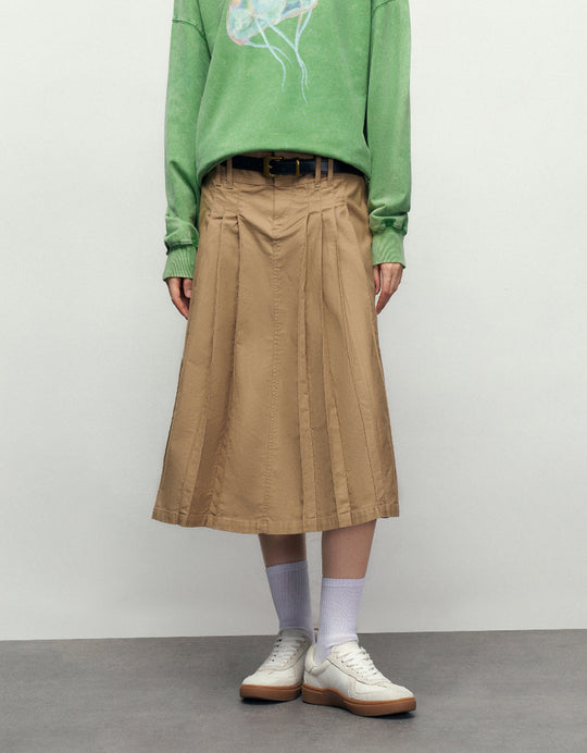 Falda plisada midi de corte A