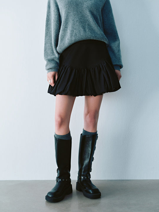 Minifalda de corte A con cintura elástica