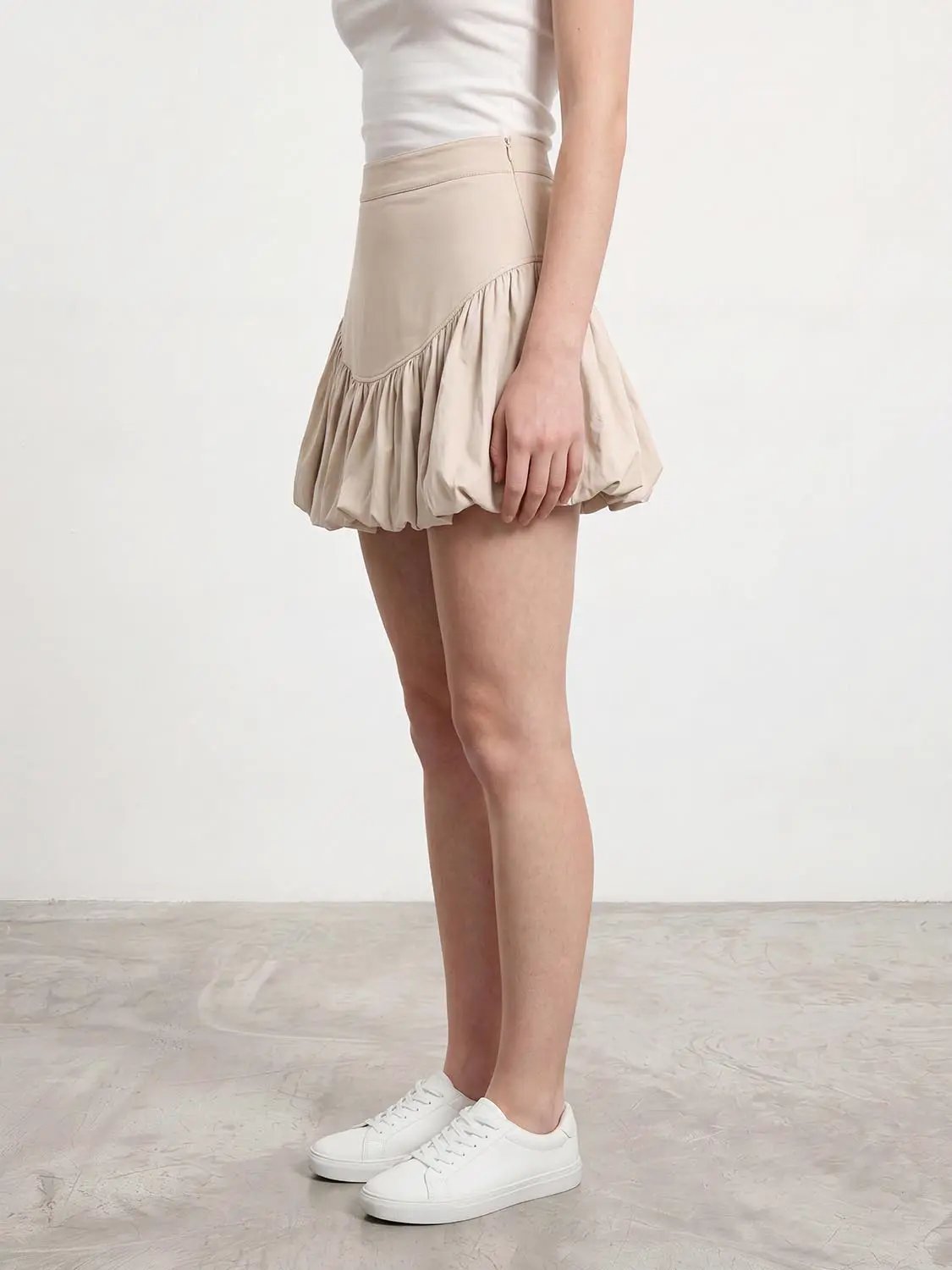 Cotton leopard print tiered ruffle skirt, beige A-line by Urban Revivo Fashion