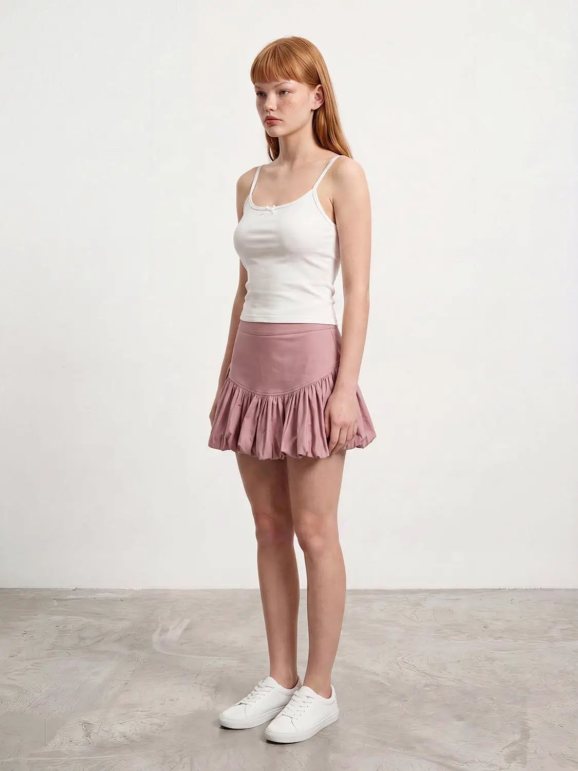 Cotton Leopard Print Tiered Ruffle Skirt in dusty pink