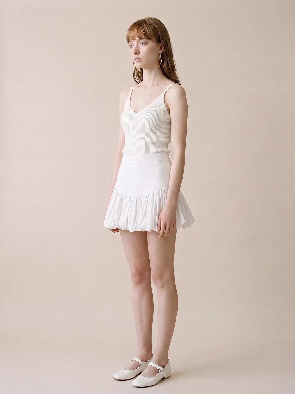 Cotton white tiered ruffle A-line skirt by Urban Revivo Fashion