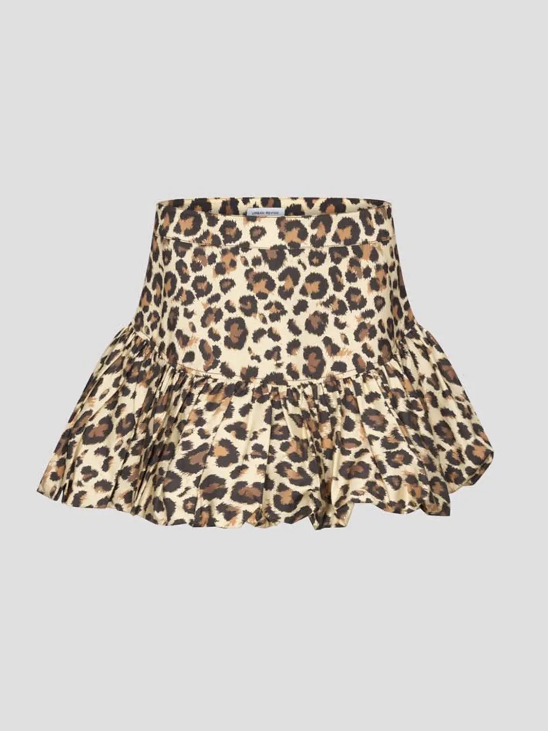 Cotton leopard print tiered ruffle skirt by Urban Revivo Fashion