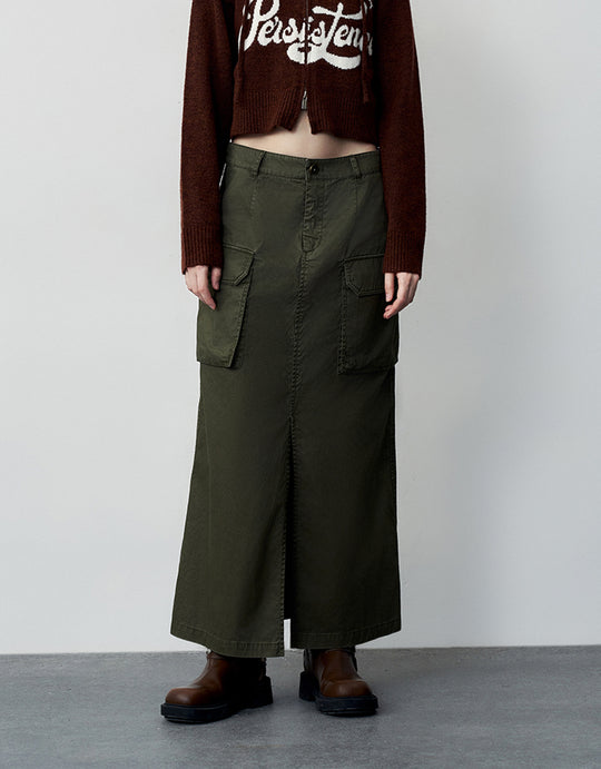 Falda larga tipo A con cinturón