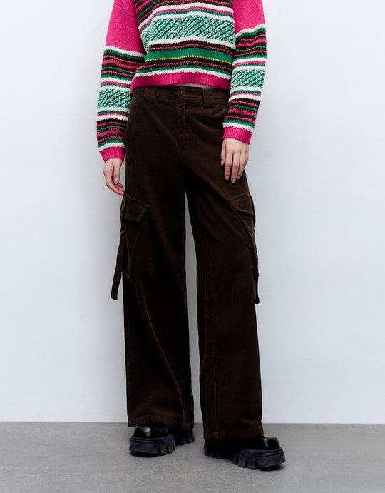 Wide-Leg Pants With Pockets