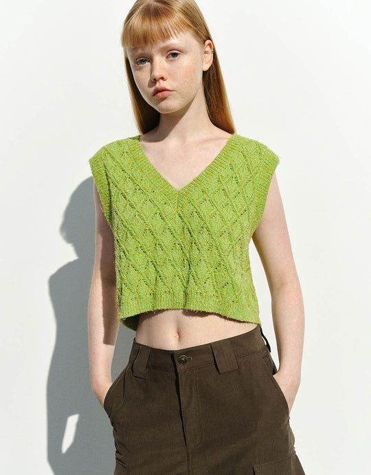 Strickweste mit V-Ausschnitt